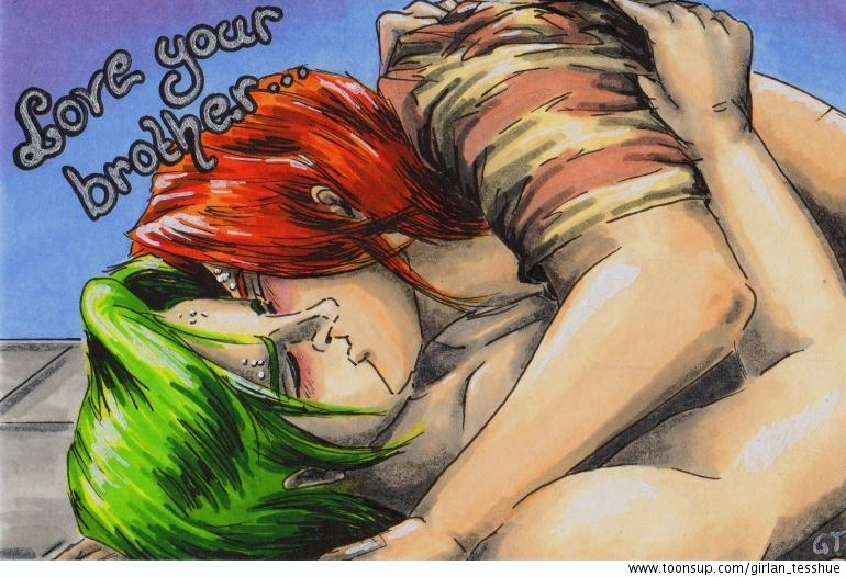 Illustration: ART CARD #14: 'Love at the kitchen's floor' 1