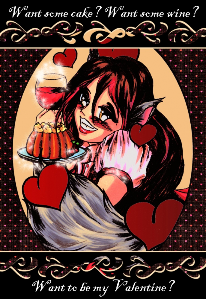 Illustration: Valentinskarte für Wölfchen 1