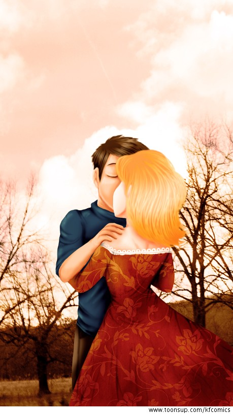 Illustration: Romantischer Kuss 1