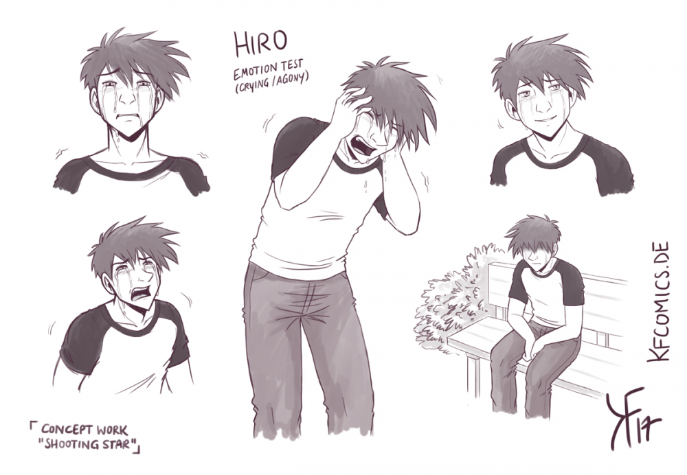 Concept Art / Character Design: Shooting Star - Emotion Training Hiro 'Cry' 1