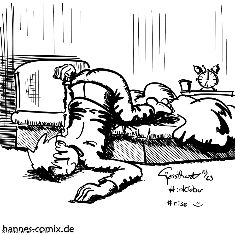 Cartoon: Inktober 2023_13 rise 1