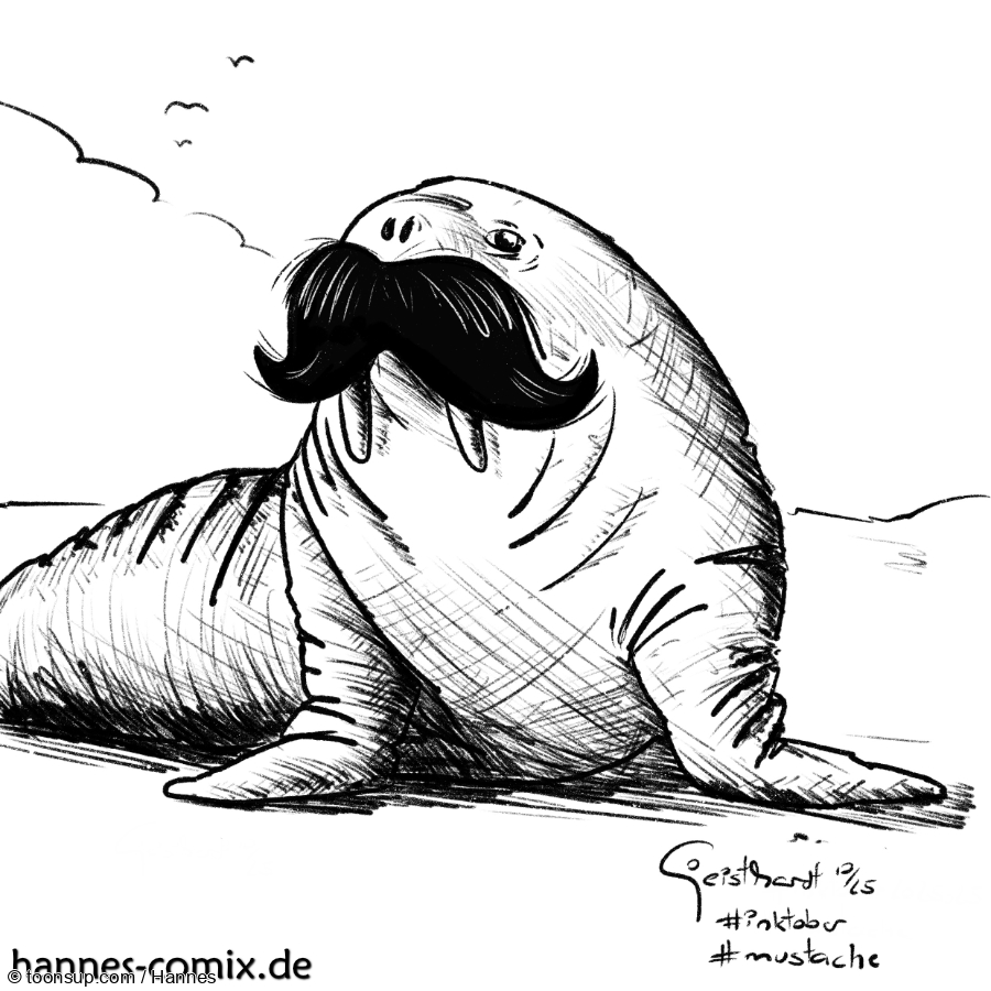 Cartoon: inktober25/01 Schnurrbart 1