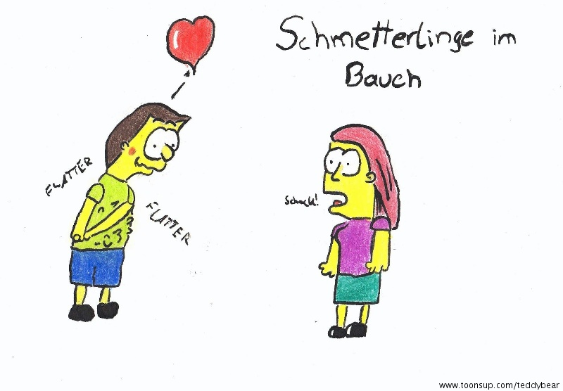 Cartoon: Schmetterlinge im Bauch - und in Farbe! 1