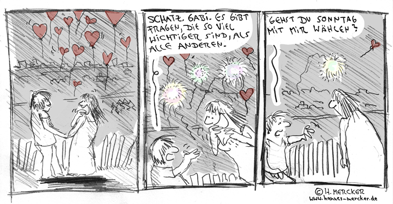 Cartoon: Hingehen 1