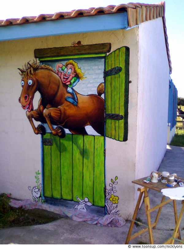 Cartoon: Wall mural 1