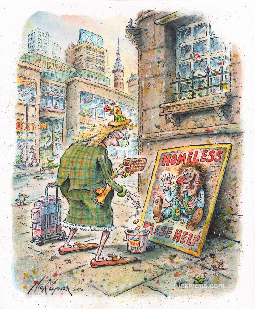 Cartoon: Covid 19 Beggar 1