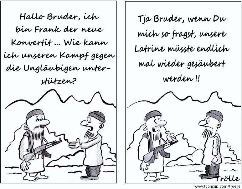 Cartoon: Auch als Konvertit hat man es nicht leicht 1