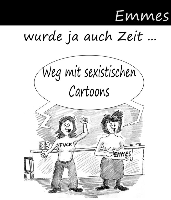 Cartoon: Femen vs. Emmes 1