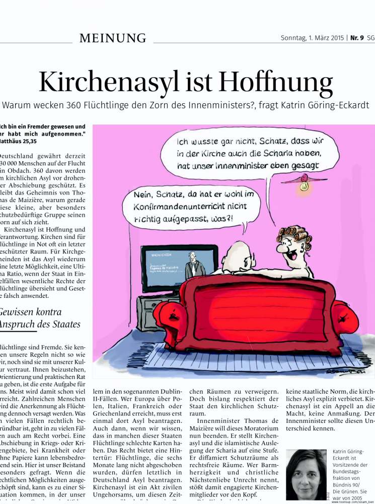 Cartoon: Erschienen in der Evangelischen Zeitung 1