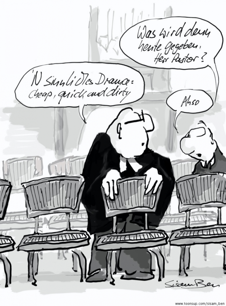 Cartoon: Neue Gottesdienstformate 1