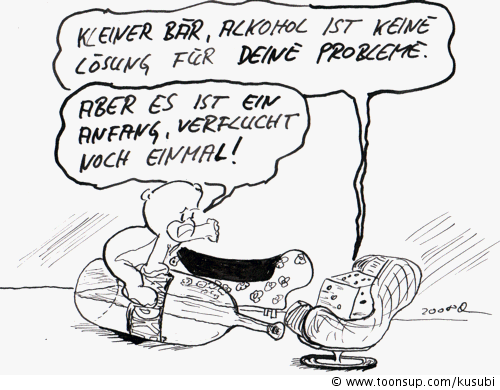 Cartoon: Alkohol ist doch wohl mein Problem (Ironie ist mein Leben)! 1