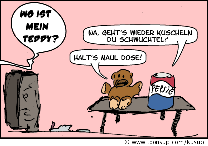 Cartoon: Teddy und Dose 1