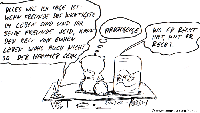 Cartoon: teddy und dose 1