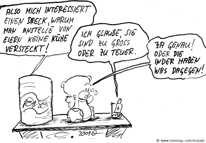Cartoon: teddy und dose 1