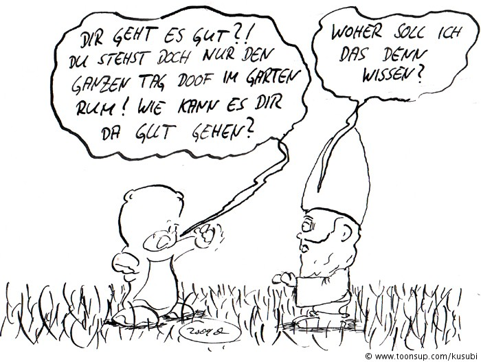 Cartoon: doof vs. gartenzwerg 1