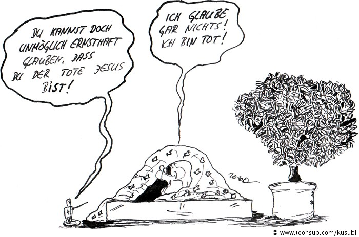 Cartoon: Wir warten auf die Auferstehung 1