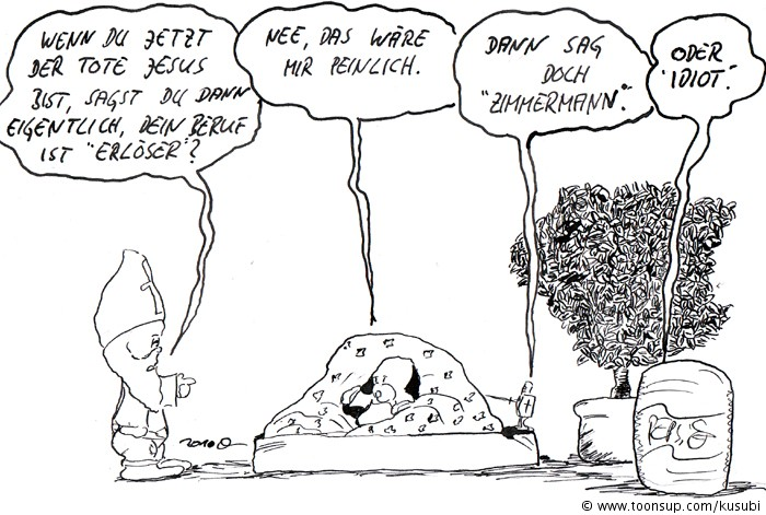 Cartoon: blöde blasphemische schizophrenie 1