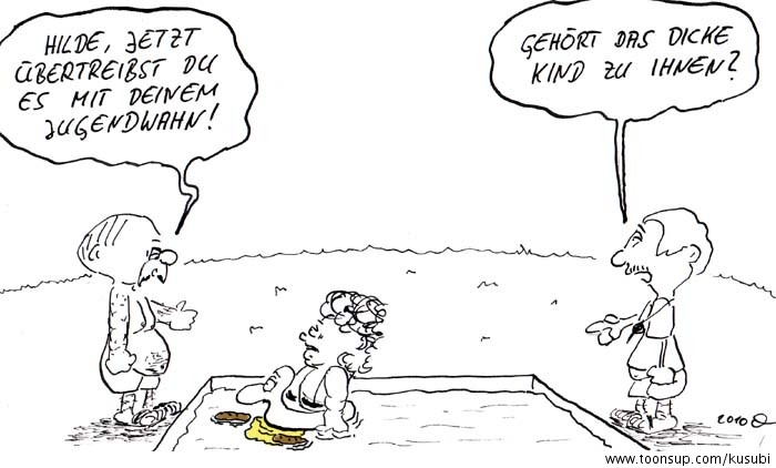 Cartoon: Im Schwimmbad 1