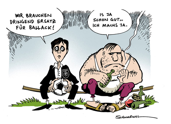 Illustration: Fußball- Ballack kann nicht 1