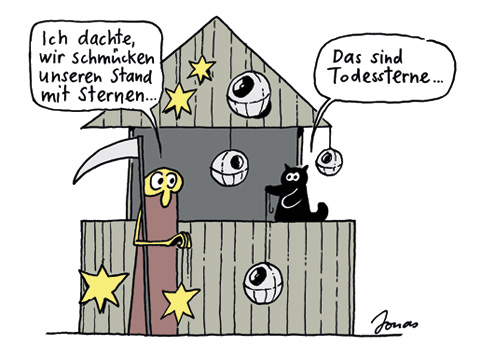 Cartoon: Paradieser: Weihnachtsmarkt 1