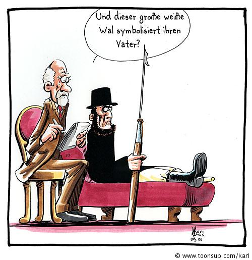 Cartoon: Käptn Ahab auf der Couch  1