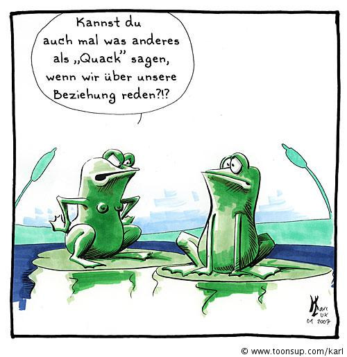 Cartoon: Beziehungskiste im Teich 1