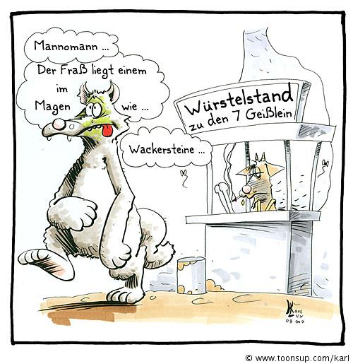 Cartoon: Der böse Wolf am Würstelstand 1