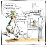 Der böse Wolf am Würstelstand