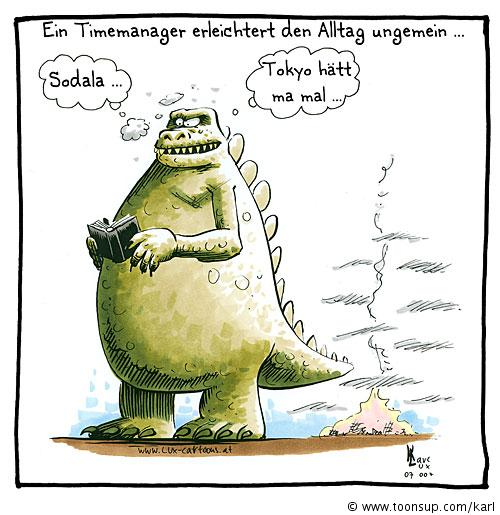Cartoon: Godzilla hakt Tokyo ab 1