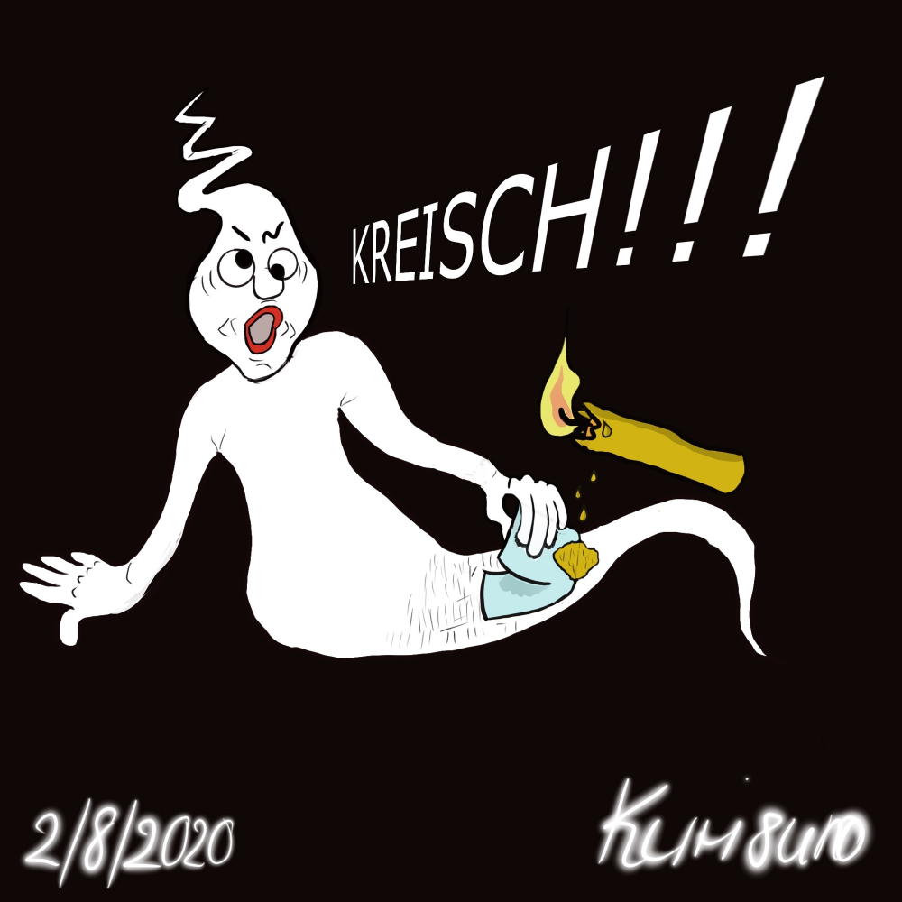 Cartoon: #Aughost2020 Tag 2: Wax/Wachs 1