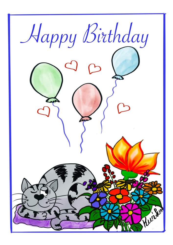 Illustration: Happy Birthday Karte 1