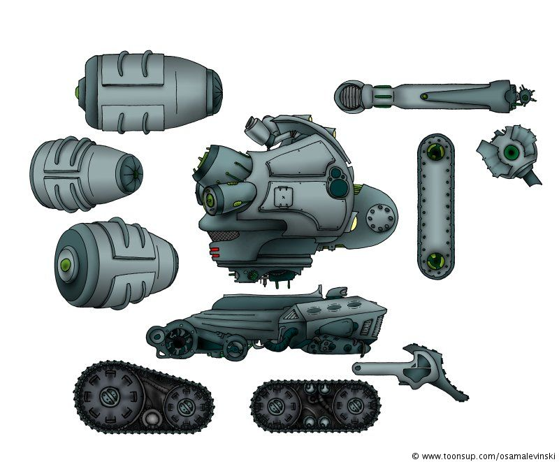 Concept Art / Character Design: Die Entwicklung einer Einheit: Der Health-Tank 2