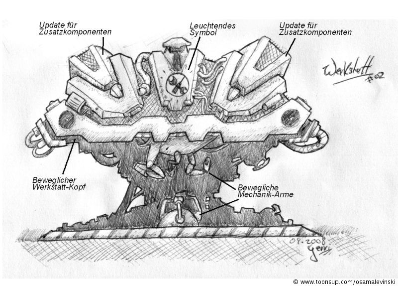 Concept Art / Character Design: Vollautomatische Werkstatt 3