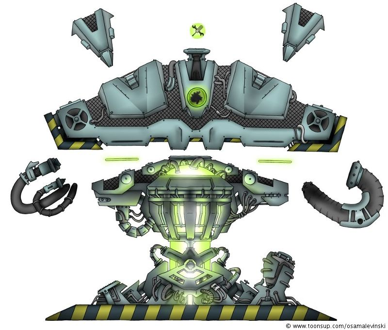 Concept Art / Character Design: Vollautomatische Werkstatt 4