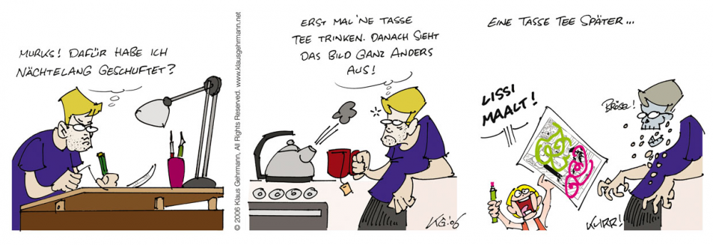 Comic: Klaus, Anja und Lisi (Aus dem Alltag eines Comiczeichner-Papas) 1