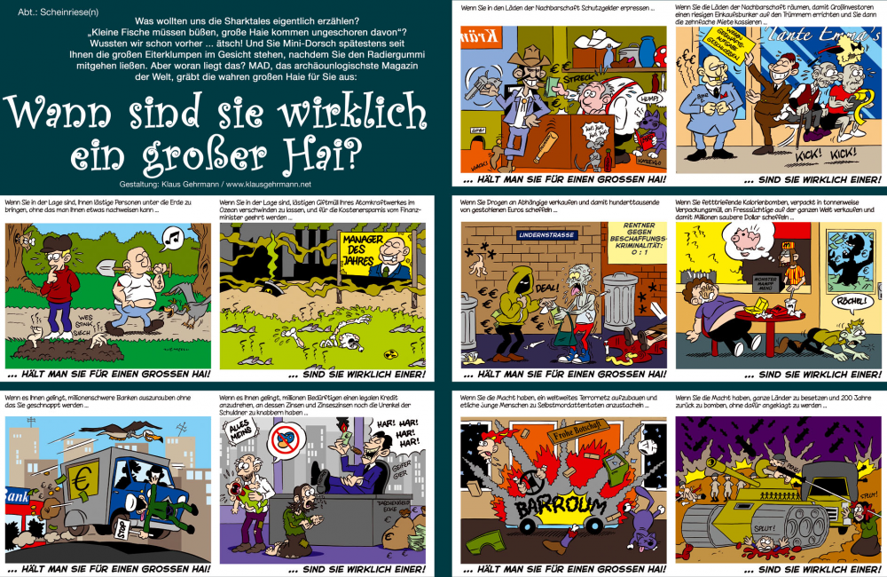 Cartoon: Große Haie, kleine Fische ... 1