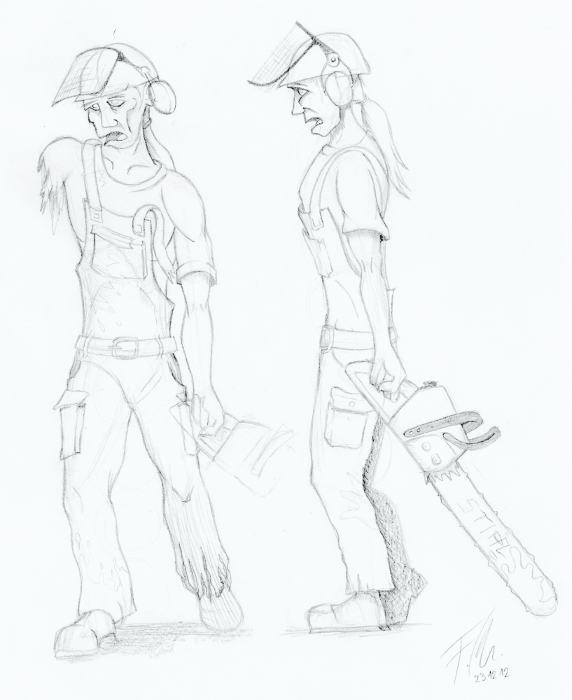 Concept Art / Character Design: Gärtner-Zombie 1