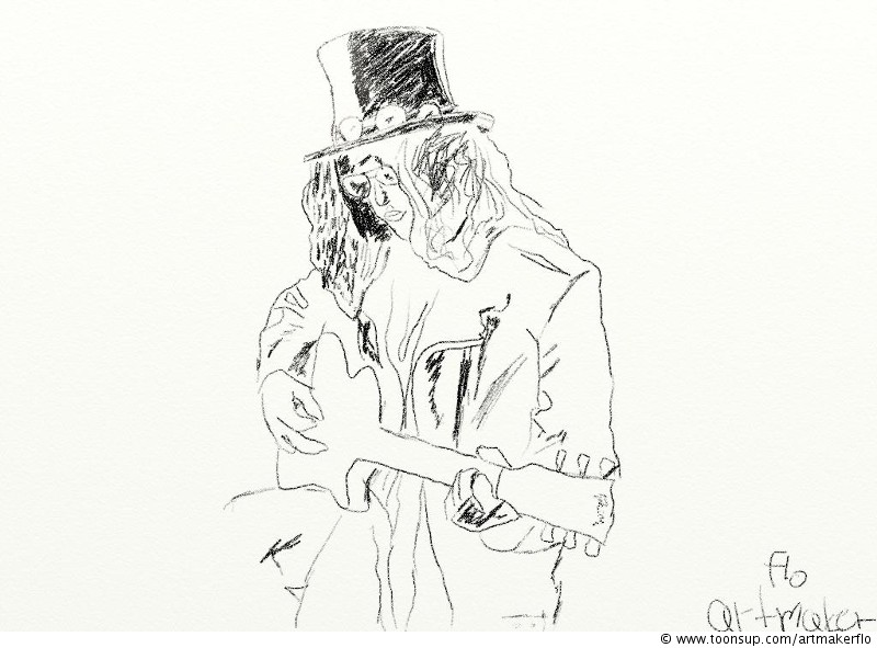 Concept Art / Character Design: Slash whit his Gibson 1