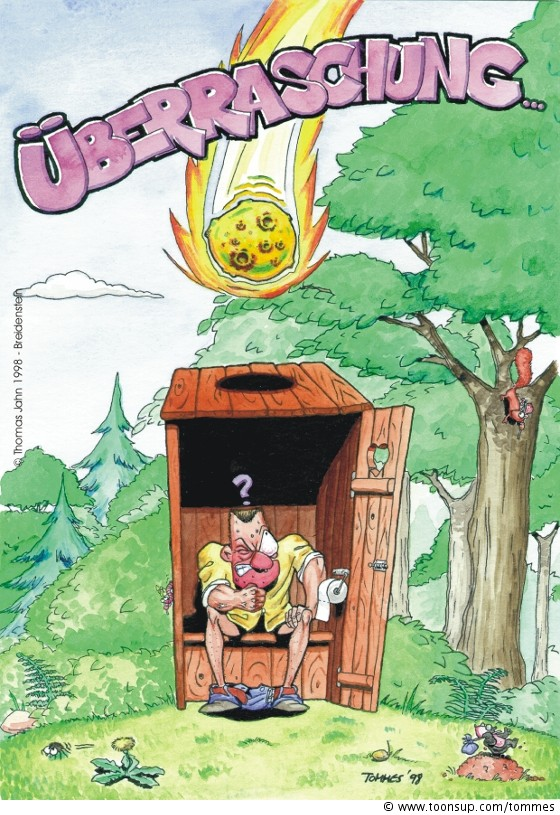 Cartoon: Die erste auqarellierte Überraschungskarte  1998 1