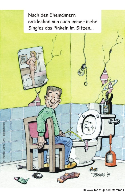 Cartoon: Pinkeln im Sitzen 1