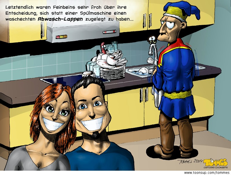Cartoon: Abwasch-Same in Farbe 2