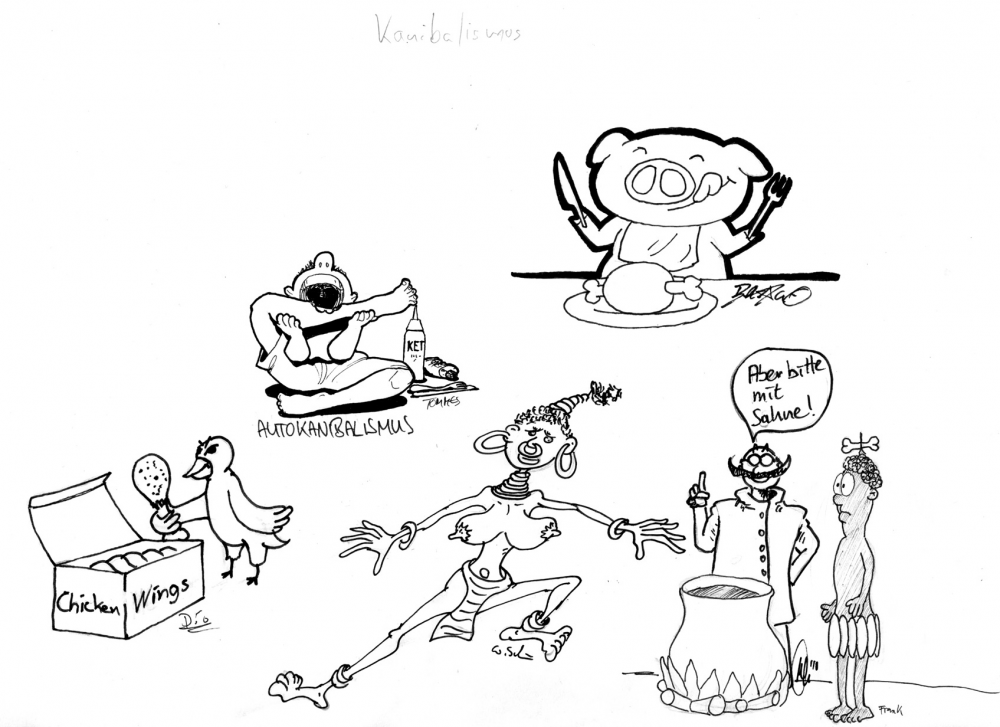 Illustration: Kannibalismus im Wandel der Zeiten 1