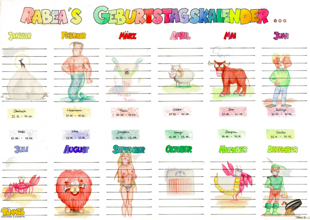 Illustration: Ein Geburtstagskalender 1