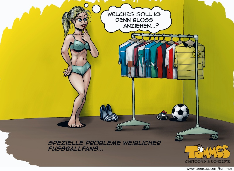 Cartoon: Weibliche Fußballfans 1