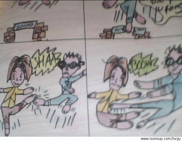 Cartoon: karate  brillenman vs doofi wer ist der gewinner??:lol: 1