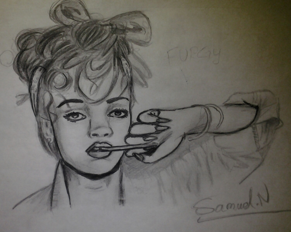 Anderes: rihanna  schwarz weiss 1