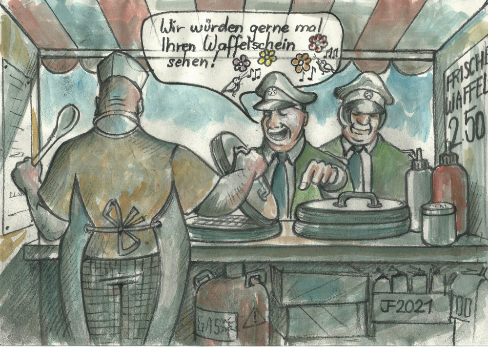 Cartoon: Waffelschein 1