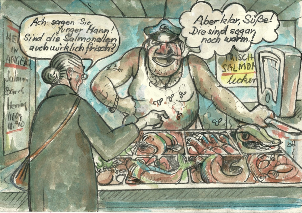 Cartoon: neulich auf dem Fischmarkt 1