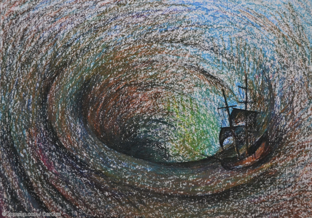 Illustration: Sturz in den Mahlstrom 1