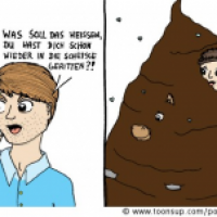 In die Scheiße reiten